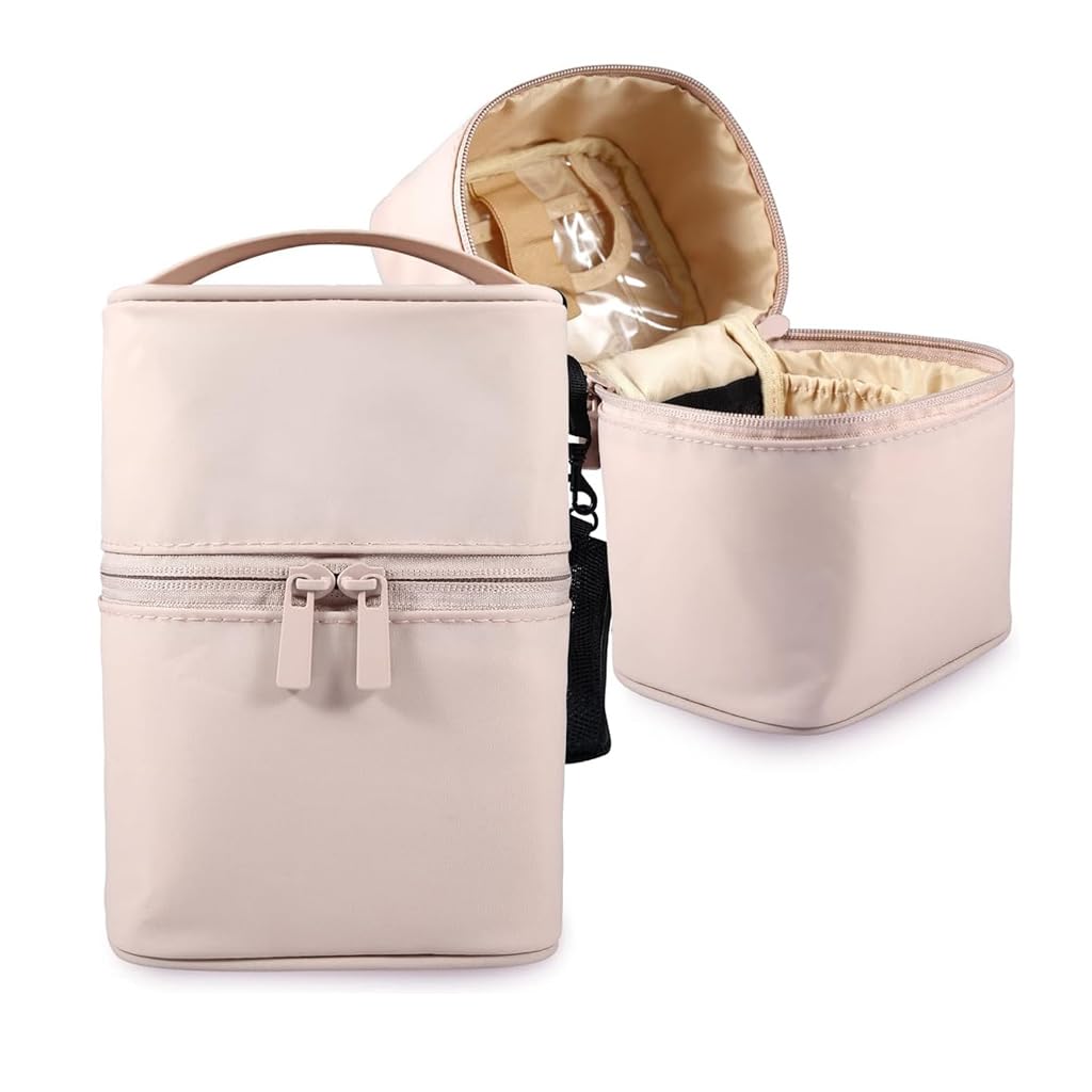MAYCREATE Small Makeup Bag for Women, Travel Makeup Pouch, Zipper Makeup Organizer Bag, Portable Cosmetic Makeup Vanity Bag with Handle, Waterproof Vanity Box for Women - Pink MAYCREATE Small Makeup Bag for Women, Travel Makeup Pouch, Zipper Makeup Organizer Bag, Portable Cosmetic Makeup Vanity Bag with Handle, Waterproof Vanity Box for Women - Pink